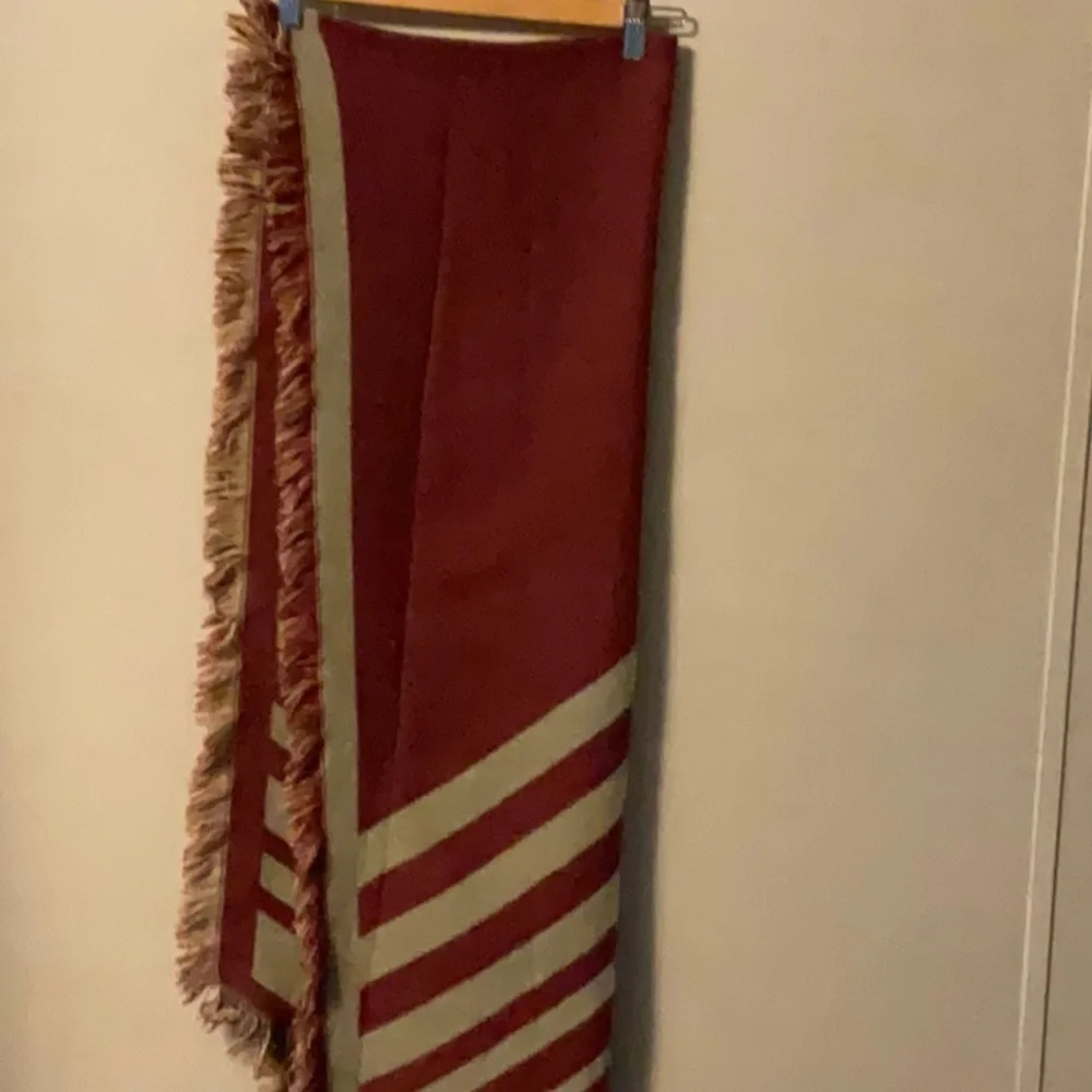 Striped Red and Beige Scarf